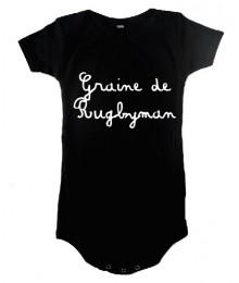 Body bébé Graine de Rugbyman Noir