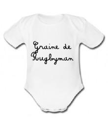 Body bébé Graine de Rugbyman Blanc