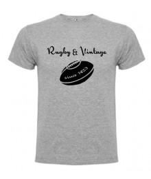 Tee Shirt Rugby & Vintage Ballon Gris