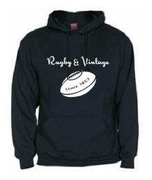 Sweat capuche Rugby & Vintage Ballon Noir