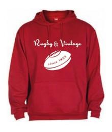 Sweat capuche Rugby & Vintage Ballon Rouge