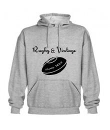 Sweat capuche Rugby & Vintage Ballon Gris