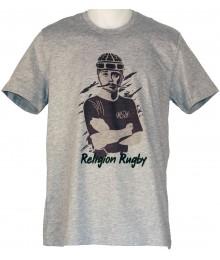 Tee shirt Religion Rugby " COUBERTIN JO 2016" Gris