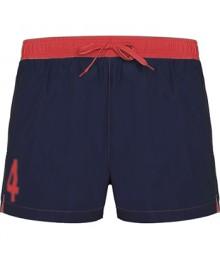 Short de Bain N°4 Marine et Rouge 