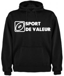 Sweat capuche "Valeur" Noir/Blanc