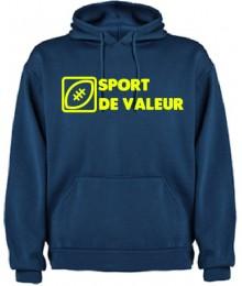 Sweat capuche "Valeur" Gris/Blanc