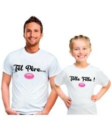 Duo de Tee-shirts Père et Fille Tel père Telle Fille