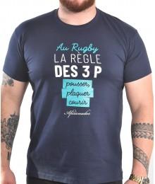 Tee shirt Aficionados "LA REGLE DES 3P"Marine